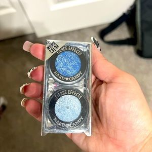 Brand new Hard Candy fierce affects blue eyeshadows.